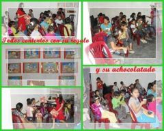 Todos contentas con su regalo y su achocolatado